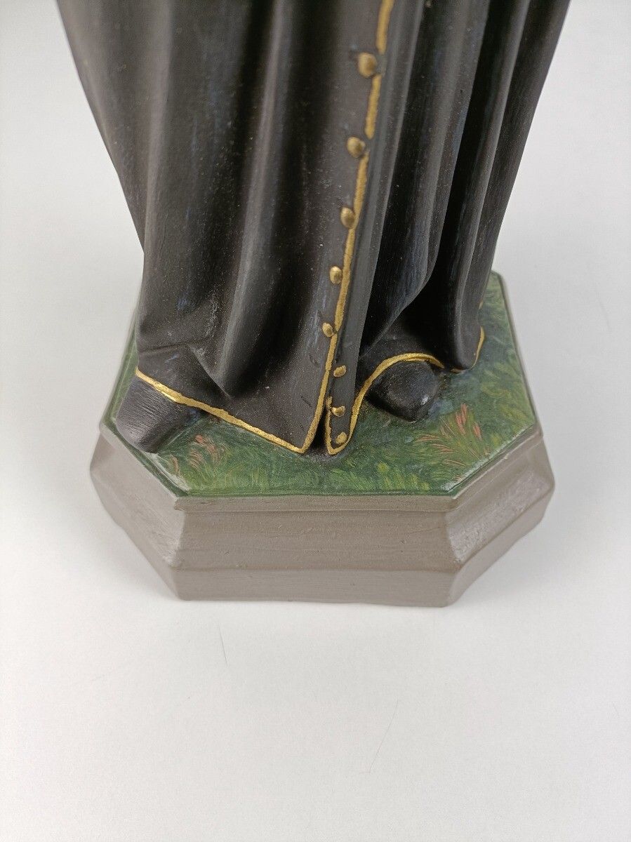 Statue Saint Aloysius Patron Saint Young Students Gorgeous Polychrome Very Rare photo vintage