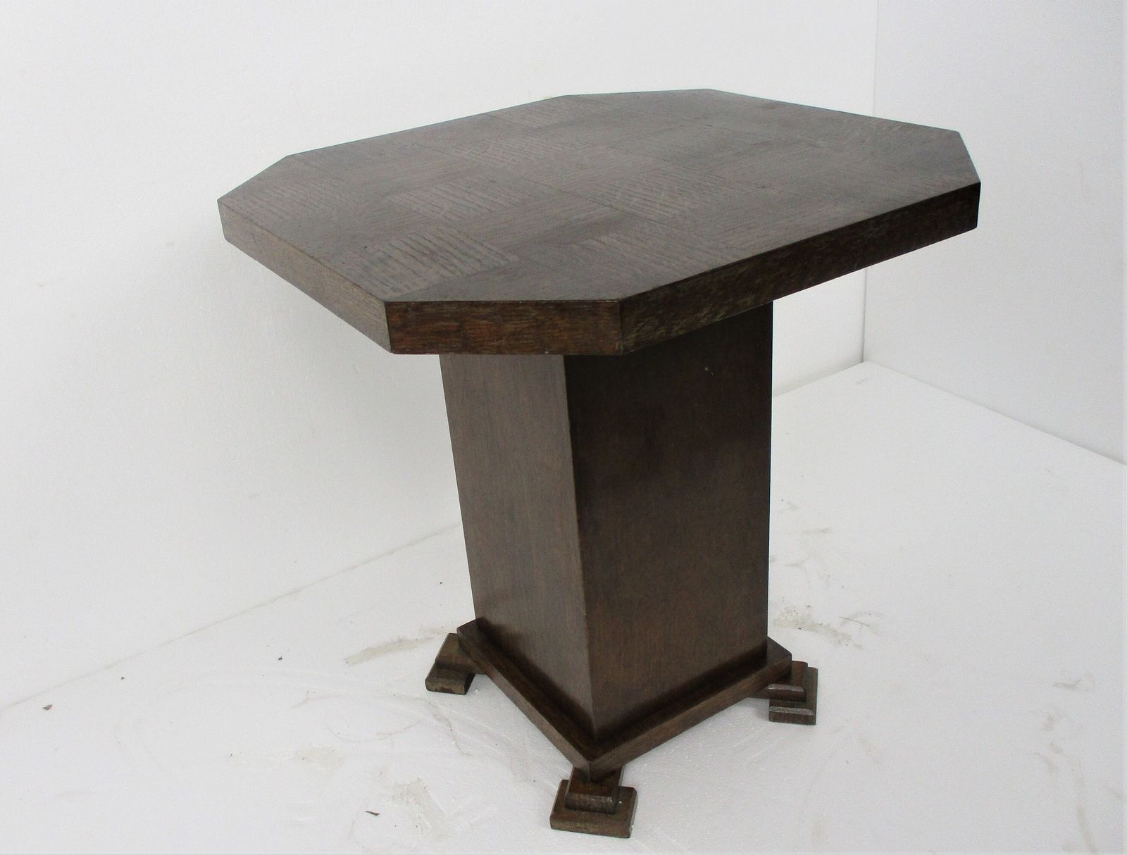 Art Nouveau Ornate Hand Carved Wooden Table Console Coffee Side Table Checkered photo Furniture