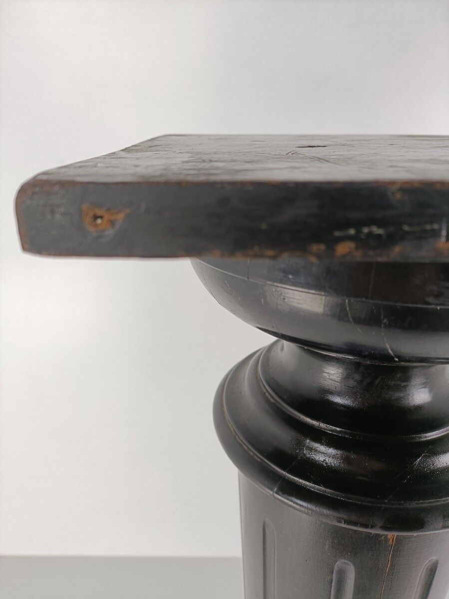 Xl Wooden Pillar Church Pedestal Display Side Table Plant Stand Art Deco  Antiqu photo vintage