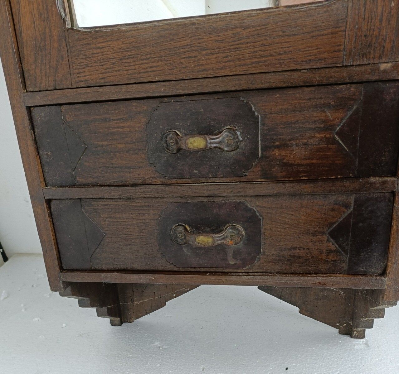Antique Medicine Apothecary, Pharmacy, Cabinet, Inlay, Tall, Barn Style, Farmhou photo for sale