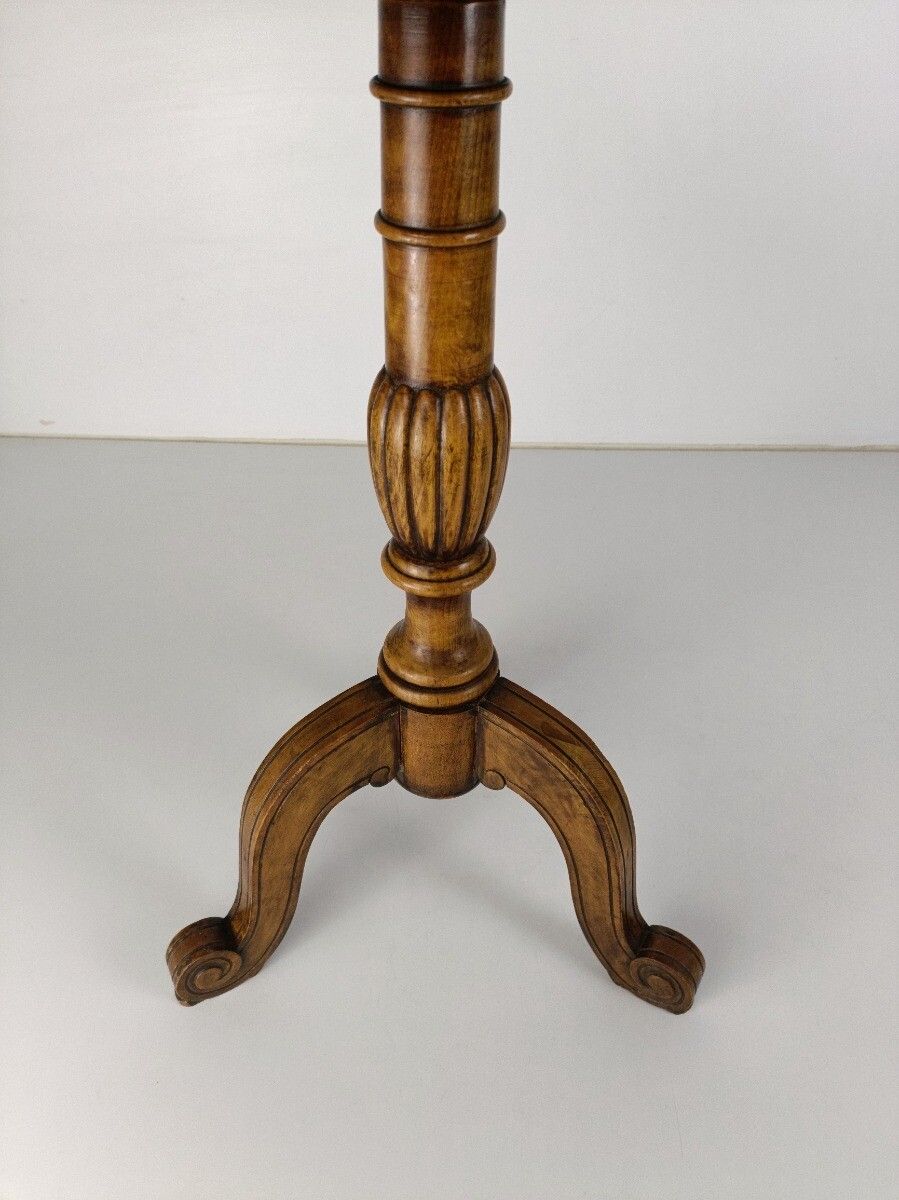 Tripod Wooden Antique Pedestal Plant Stand Bonsai Side Table Edwardian Style photo Home Decor
