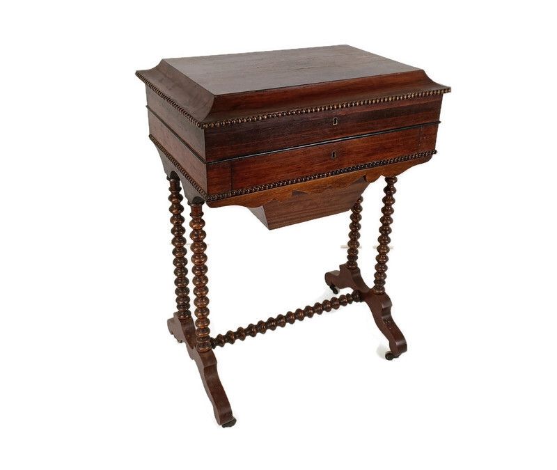 Antique Sewing Quilting Cabinet Table On Wheels Hobnails Edwardian Gorgeous