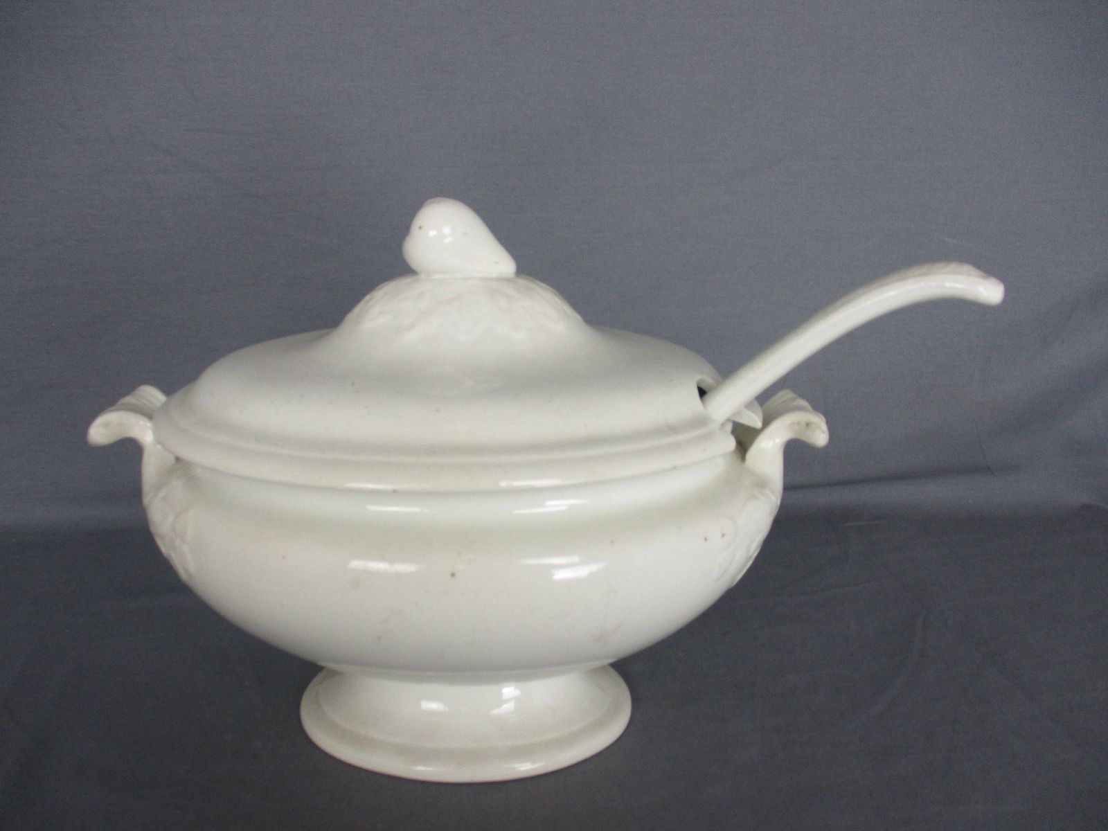 Antique  Boch La Louviere  Soup Tureen Dish With Ladle Marked  Art Nouveau Art D