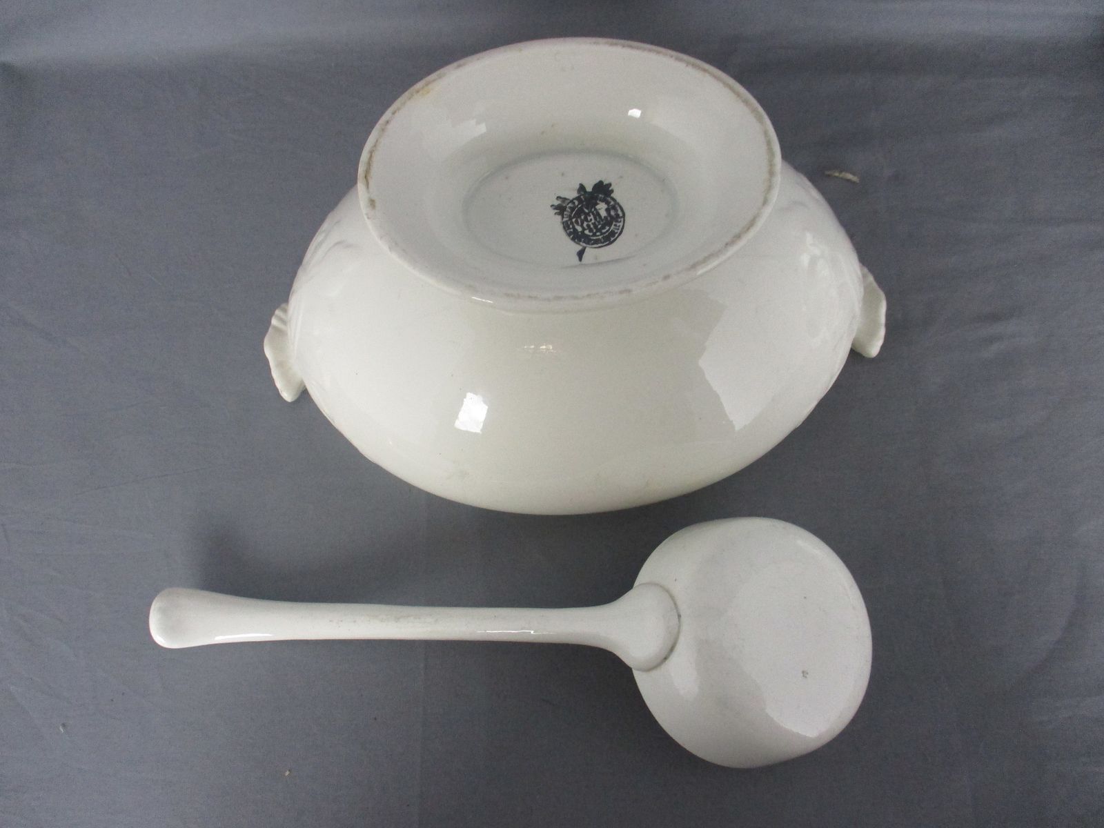 Antique  Boch La Louviere  Soup Tureen Dish With Ladle Marked  Art Nouveau Art D photo buy