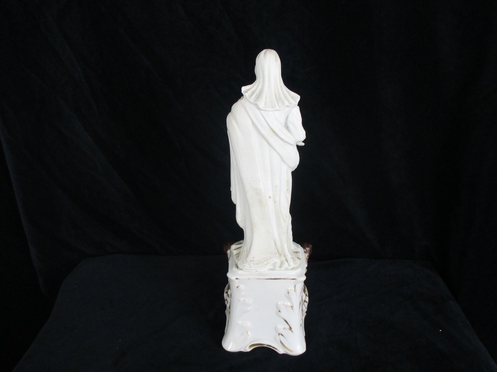 Large Antique 1900 Vieux Paris Porcelain Bisque Statue Virgin Mary Madonna With photo vintage
