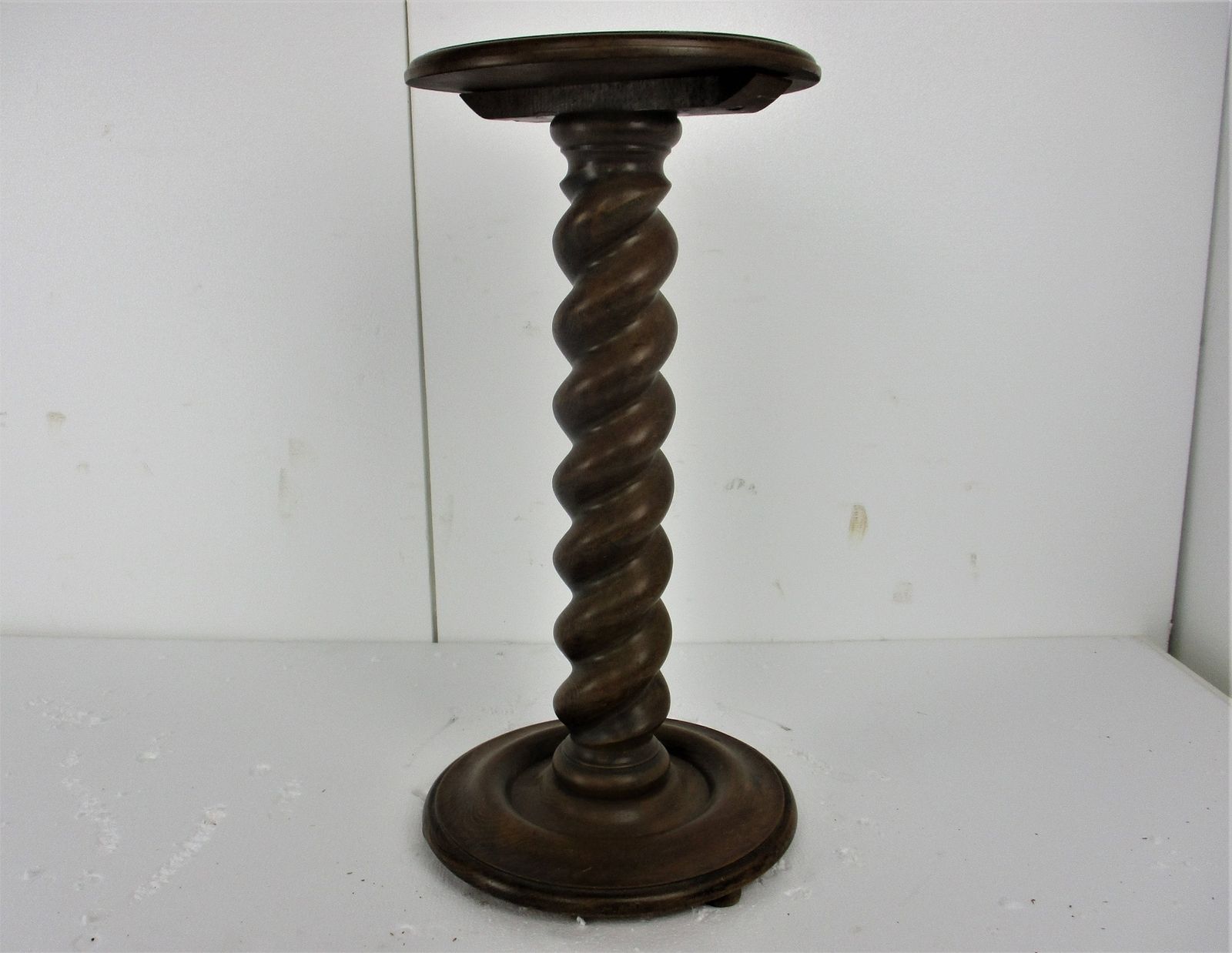 Hand Carved Wood Barley Twist Side Display Wine Table Pedestal Plant Stand 27.16 photo furniture