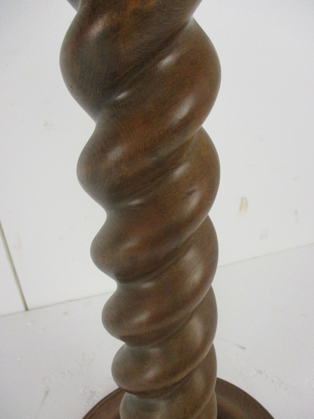 Hand Carved Wood Barley Twist Side Display Wine Table Pedestal Plant Stand 27.16 photo vinterior