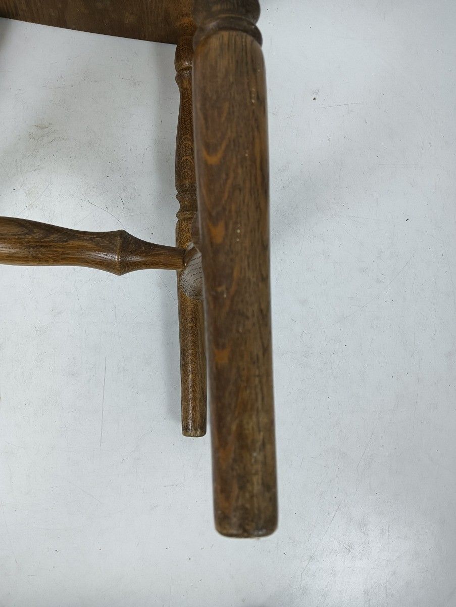Vintage Stool Pedestal Plant Stand Side Occasional Table Vintage French Oak photo 101.0