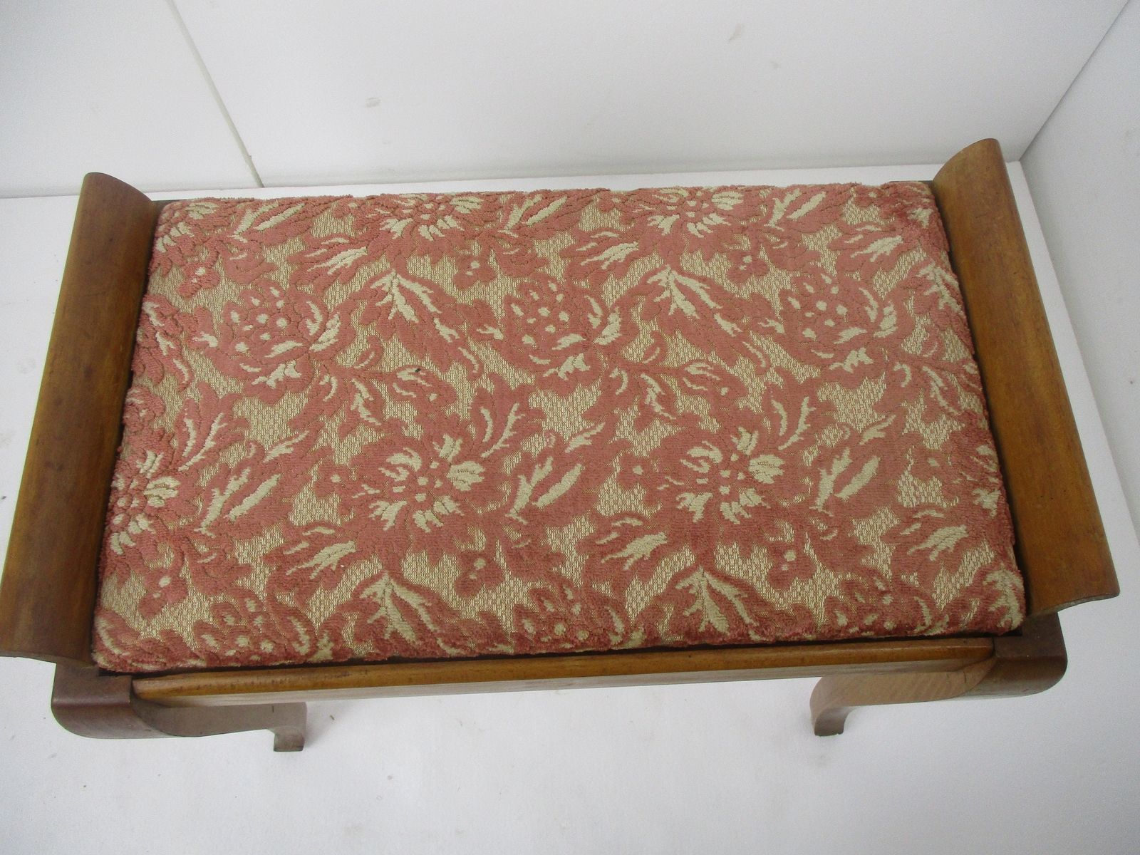 Modernist Retro Wooden Oak Stool Ottoman Footstool Danish Modern Style Pop Art photo vinterior