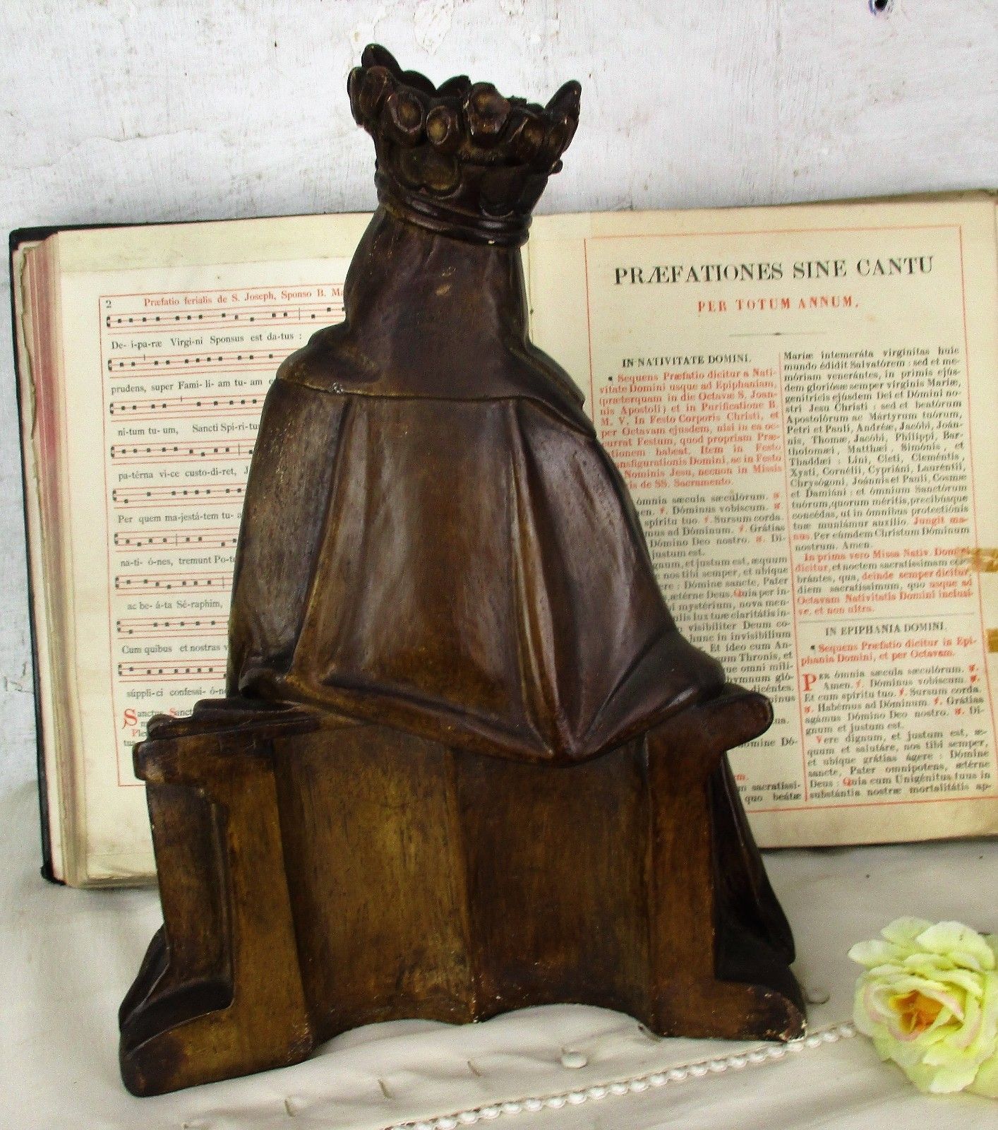 Statue Virgin Mary With Infant On Her Lap Against Her Chest Dürer Plaster Htf photo buy