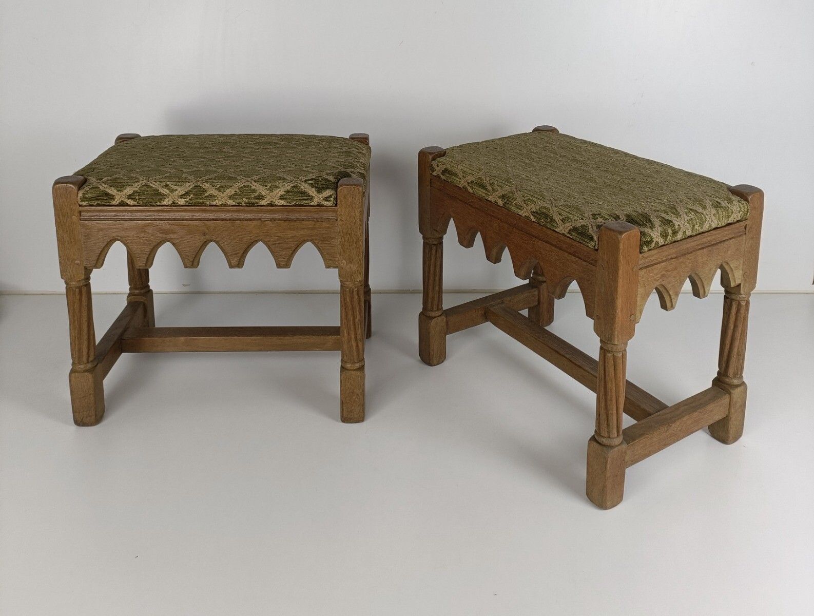 Couple Of Gothic Church Footstool Foot Rests 19th Century Oak French photo furniture