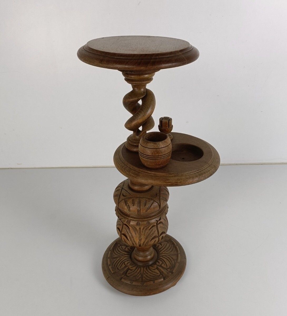 Gorgeous Plant Stand Pedestal Side Table, Smokers Table, Open Barley Twist, Orna photo furniture