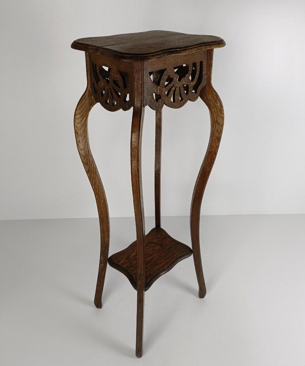 Art Nouveau Pedestal Table Plant Two Tier  Flower Stand Side Table Country Farmh photo Furniture