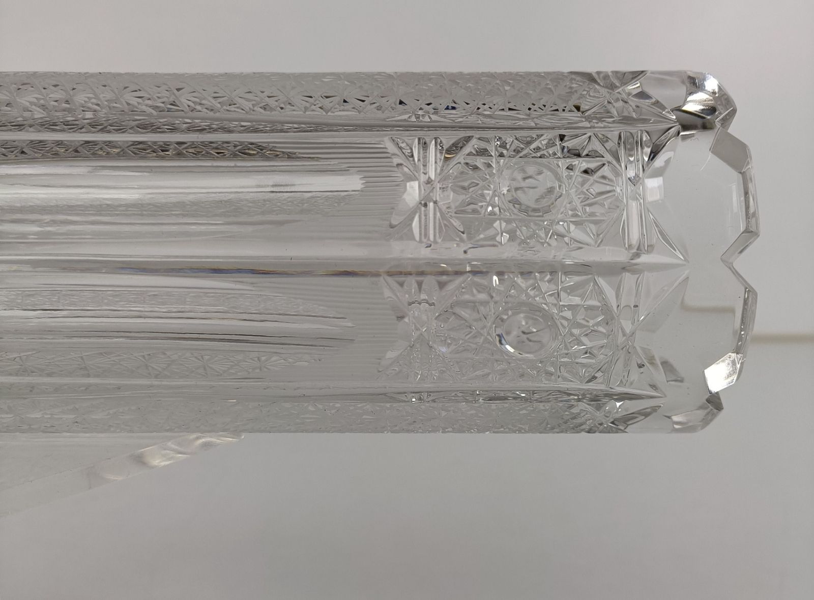 photo for sale Stunningly Beautiful Vase Crystal Bohemian Vintage Stylish Cut To Clear