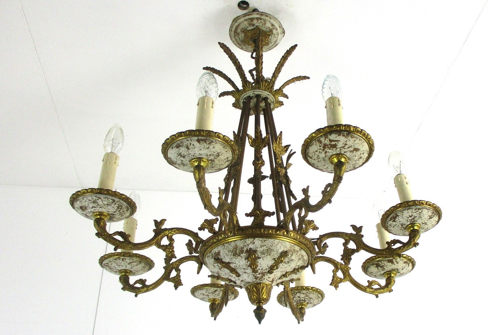 8 Arm Lights Chandelier Revival French Empire Bronze Doré Gilded Copper Stunning photo Lighting