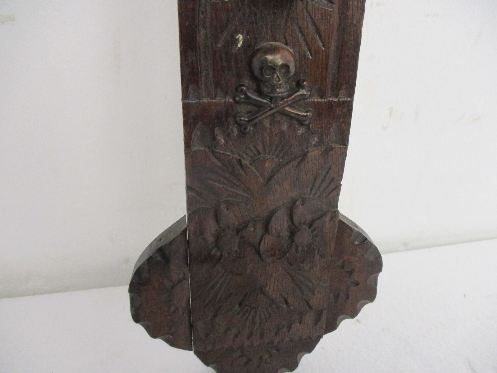 Ornate Hand Carved Wood Wall Hanging Crucifix Cross Jesus Christ Brass Corpus St photo 202.0