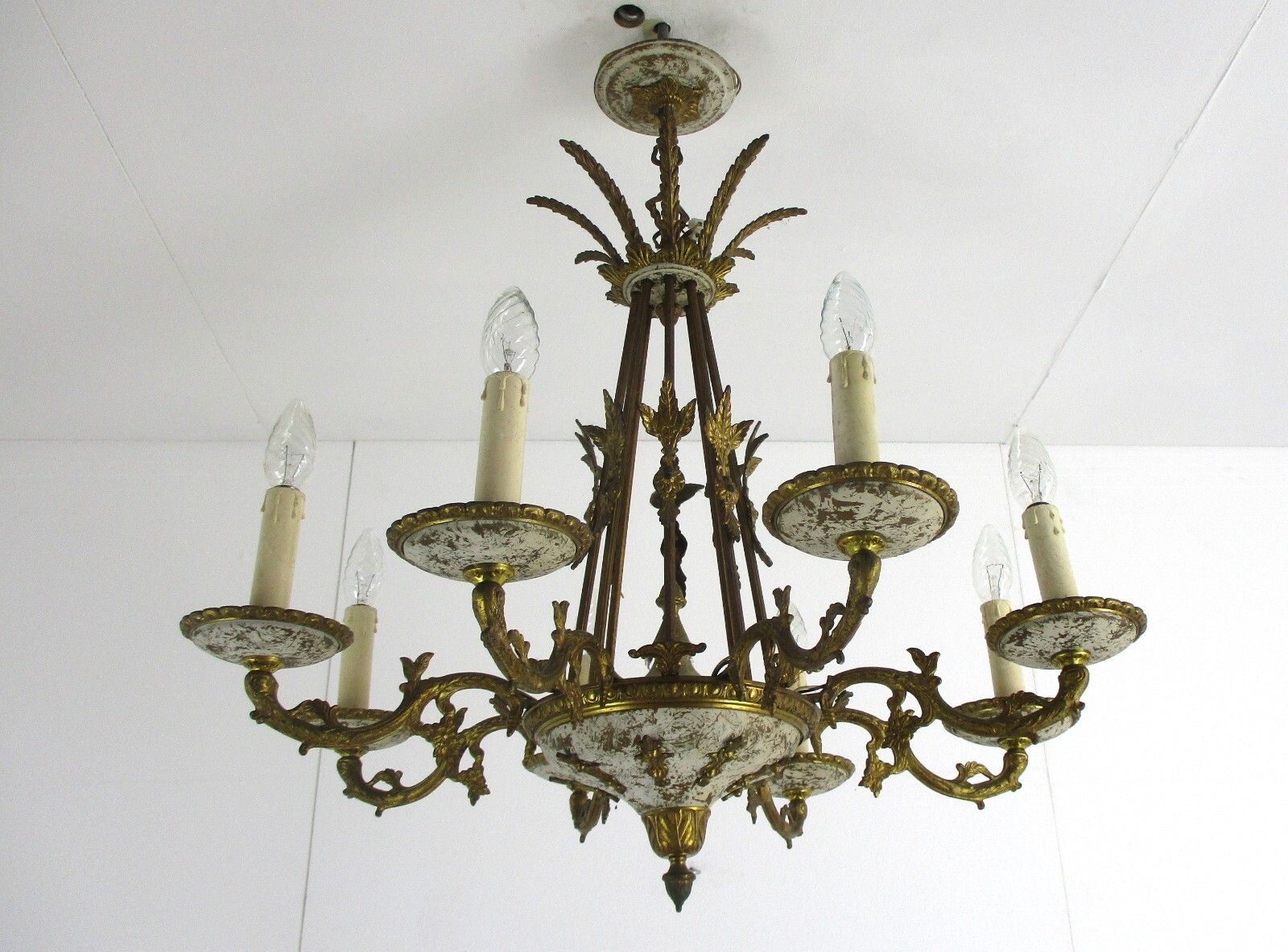 649.0 8 Arm Lights Chandelier Revival French Empire Bronze Doré Gilded Copper Stunning photo