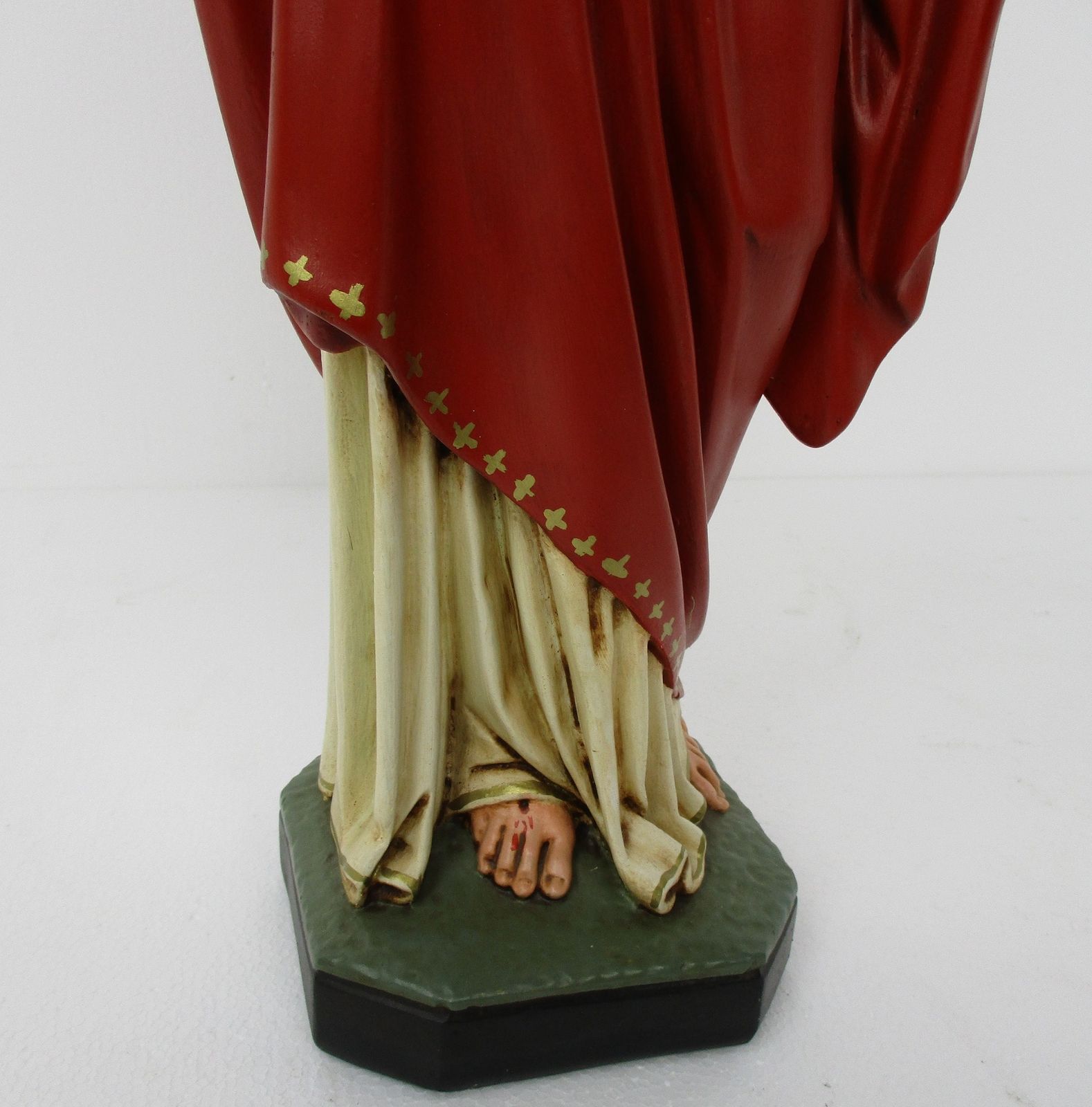 Antique Altar Statue Jesus Christ Savior Sacred Heart Neo Gothic 1900 Plaster 25 photo for sale
