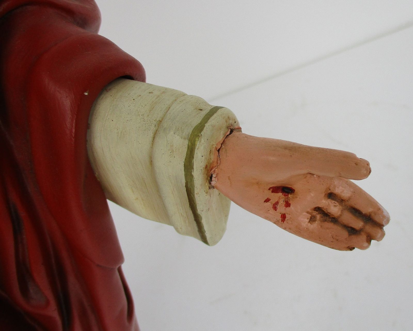 Antique Altar Statue Jesus Christ Savior Sacred Heart Neo Gothic 1900 Plaster 25 photo 303.0