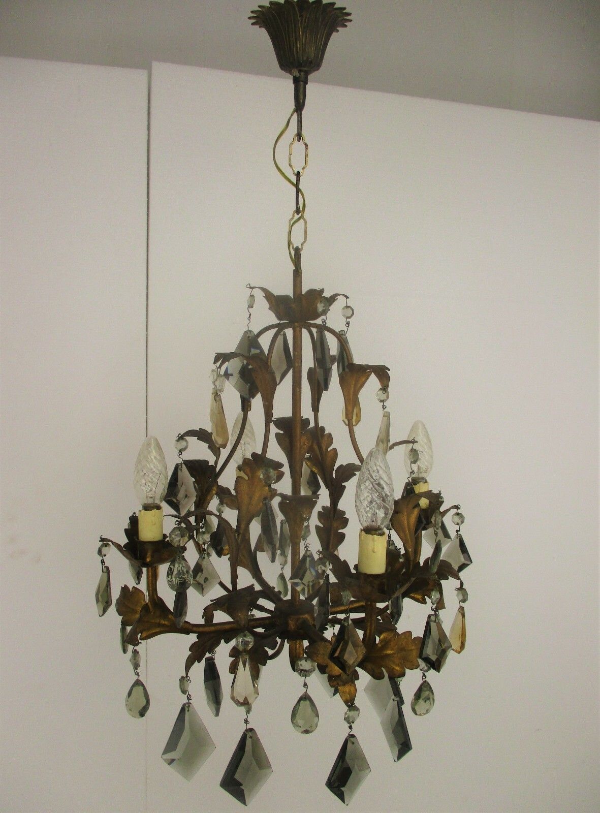 Lighting Banci Firenze  Chandelier Prisms 4 Lights Hollywood Regency Italy Gorgeous photo