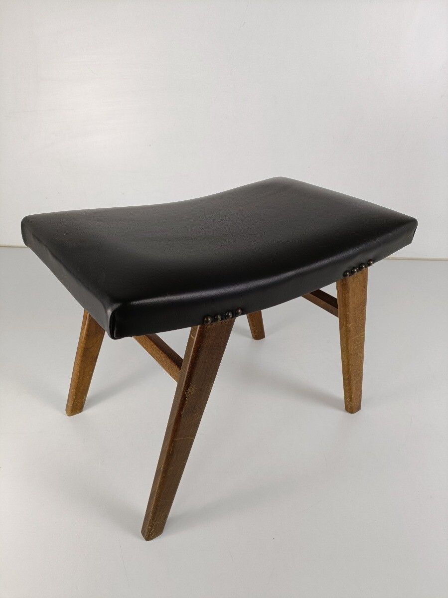 Vintage Footstool Ottoman Foot Rest Bench Poof Mid Century Modern Retro Funky photo Furniture