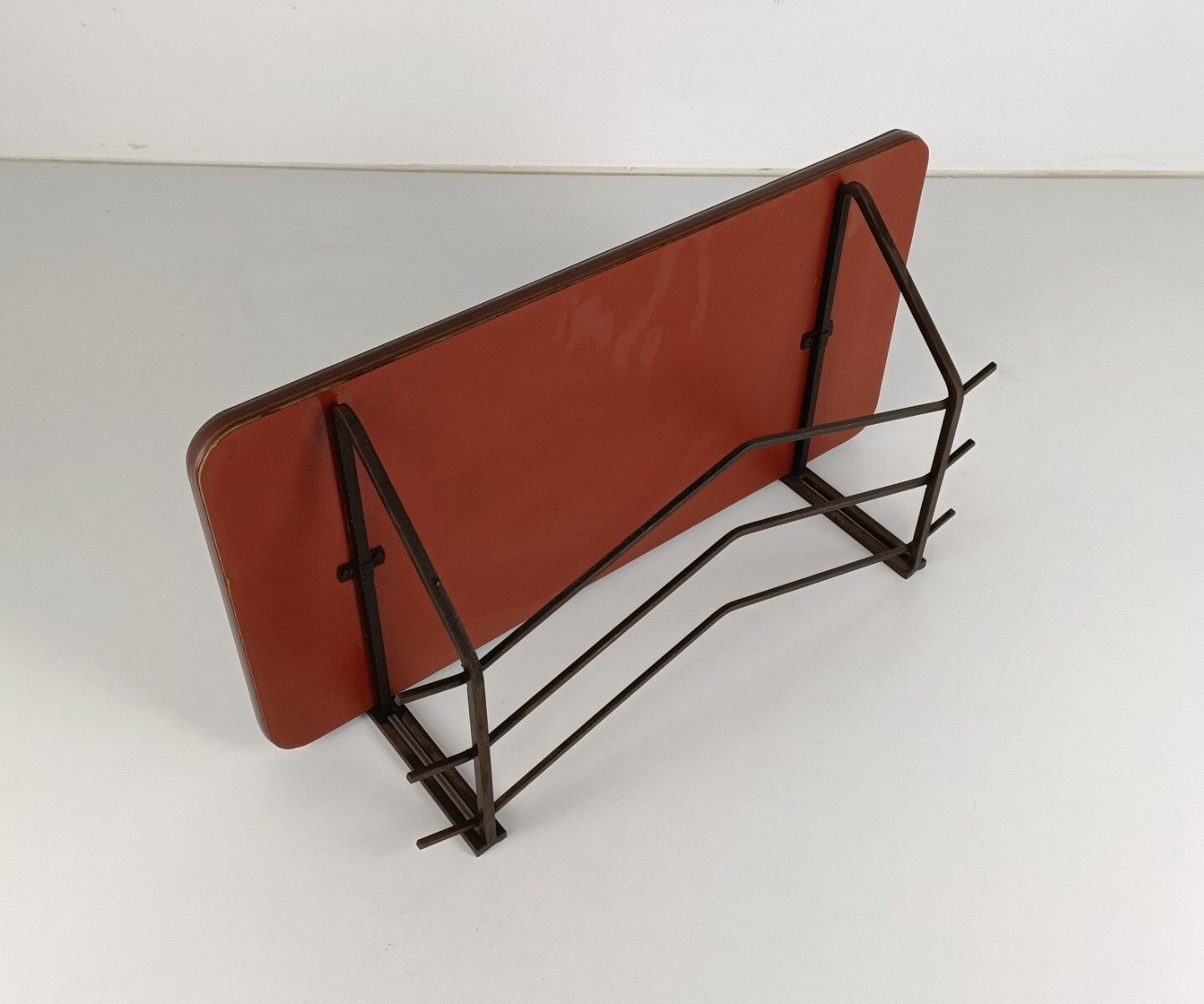 Vintage Shelf Rack Retro Funky Iron Wood Veneer Wall Hanging photo furniture