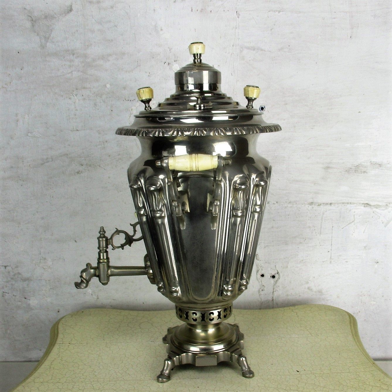 photo furniture Antique Russian Large Imperial Conical Samovar Brothers Shemarin Tula Bowl  25"