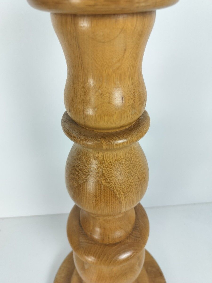 Large Heavy Pedestal Plant Stand Side Table Vintage In The Style Of De Coene Ver photo 244.0