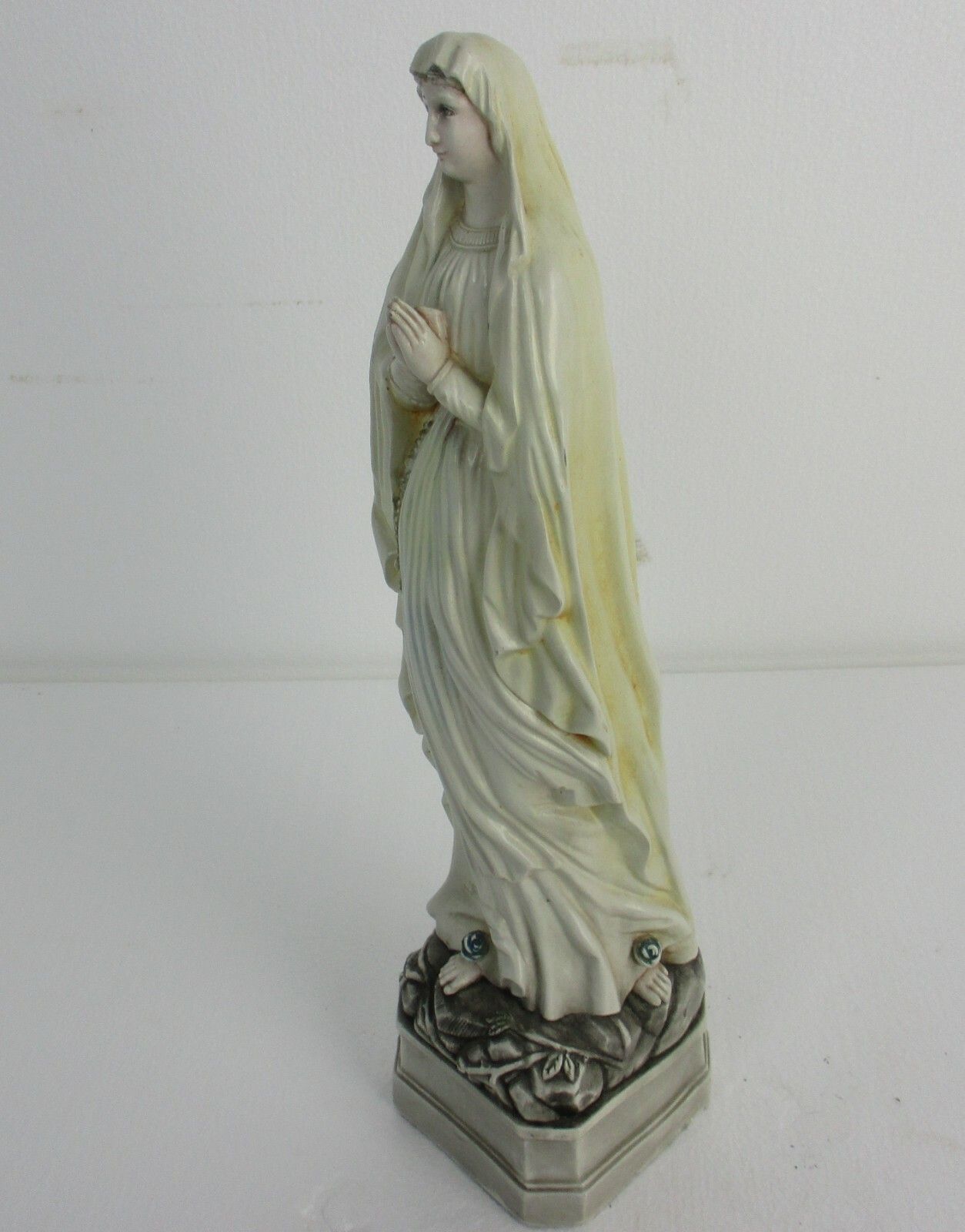 Chapel Statue Virgin Mary Madonna Our Lady Of Lourdes  Plaster France 18.89" photo vintage