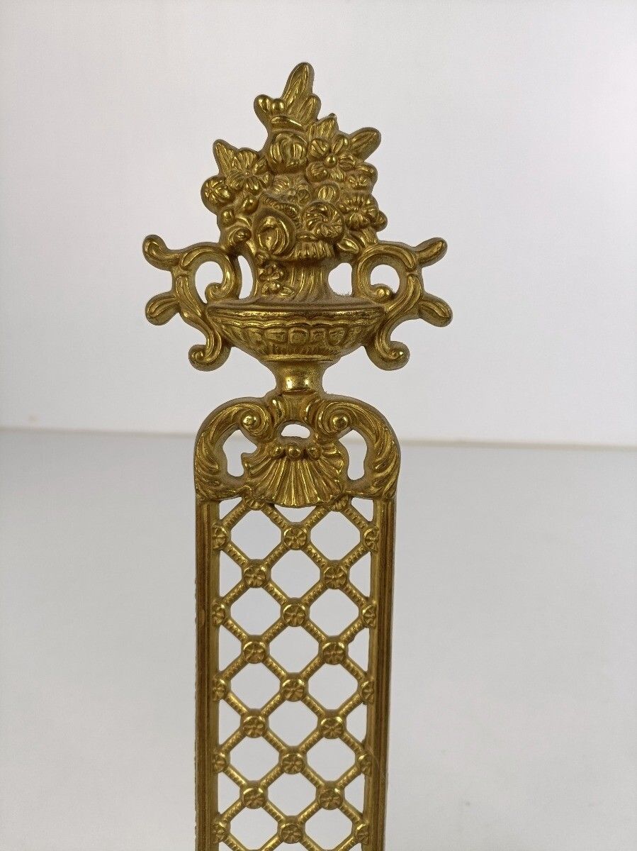 Pair French Brass Wall Sconces Candelabras Victorian Era Limoges Sevres Ornate photo vinterior