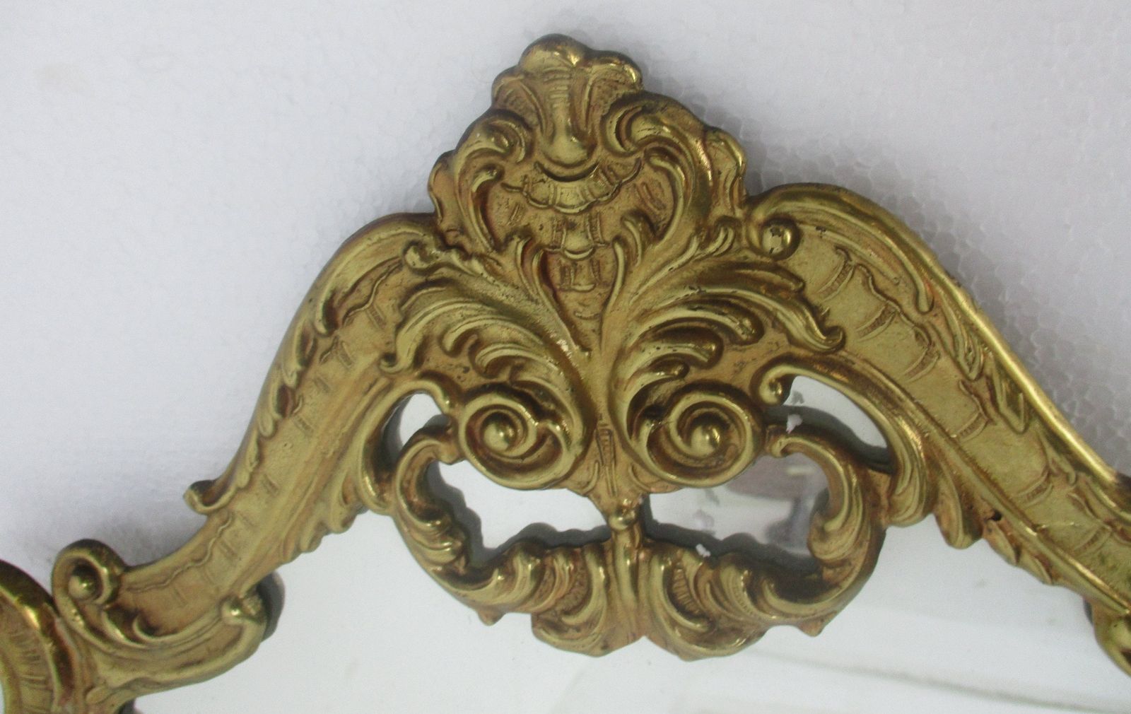 Large Gorgeous Mirror Brass Frame Vintage Hallway Bathroom Vanity photo vinterior