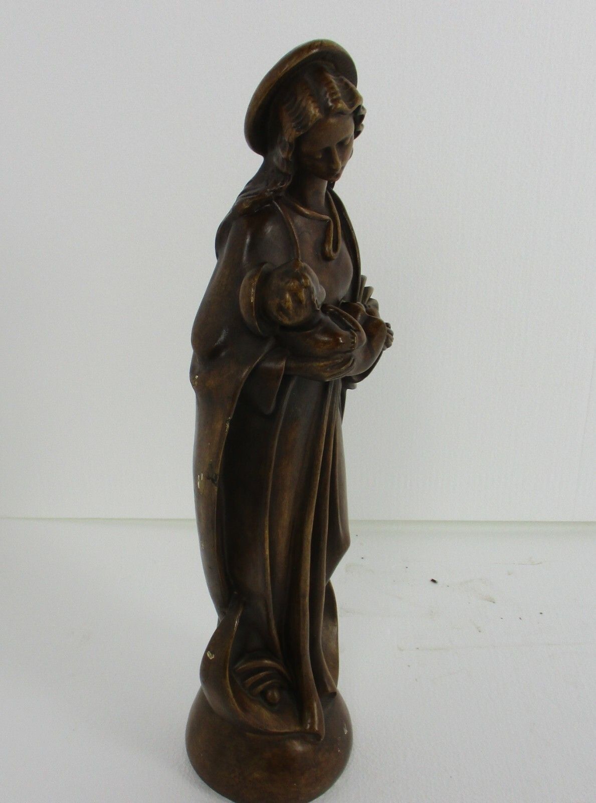 Xl  Art Nouveau Deco Plaster Statue Virgin Mary Infant Child Madonna Tenderness photo Art