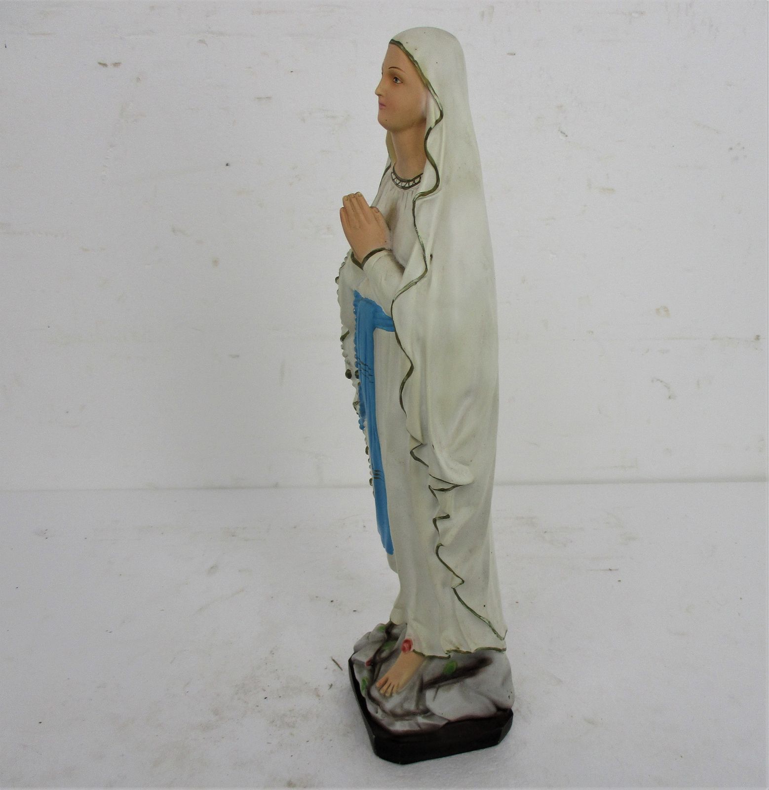 Xl Virgin Mary Madonna Our Lady Of Lourdes Plaster Statue Chapel French 24.8&Quo photo vinterior