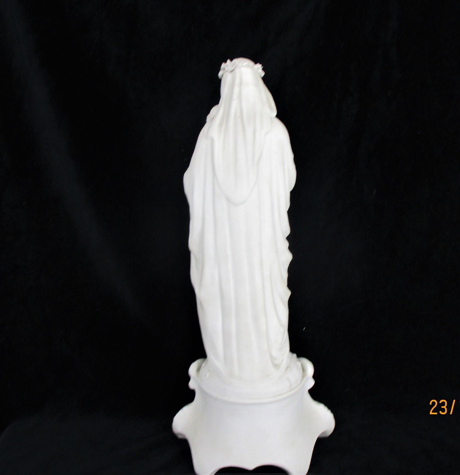 photo for sale Large French Antique 1900 Bisque Statue Virgin Mary Our Lady Infant Jesus Exquis