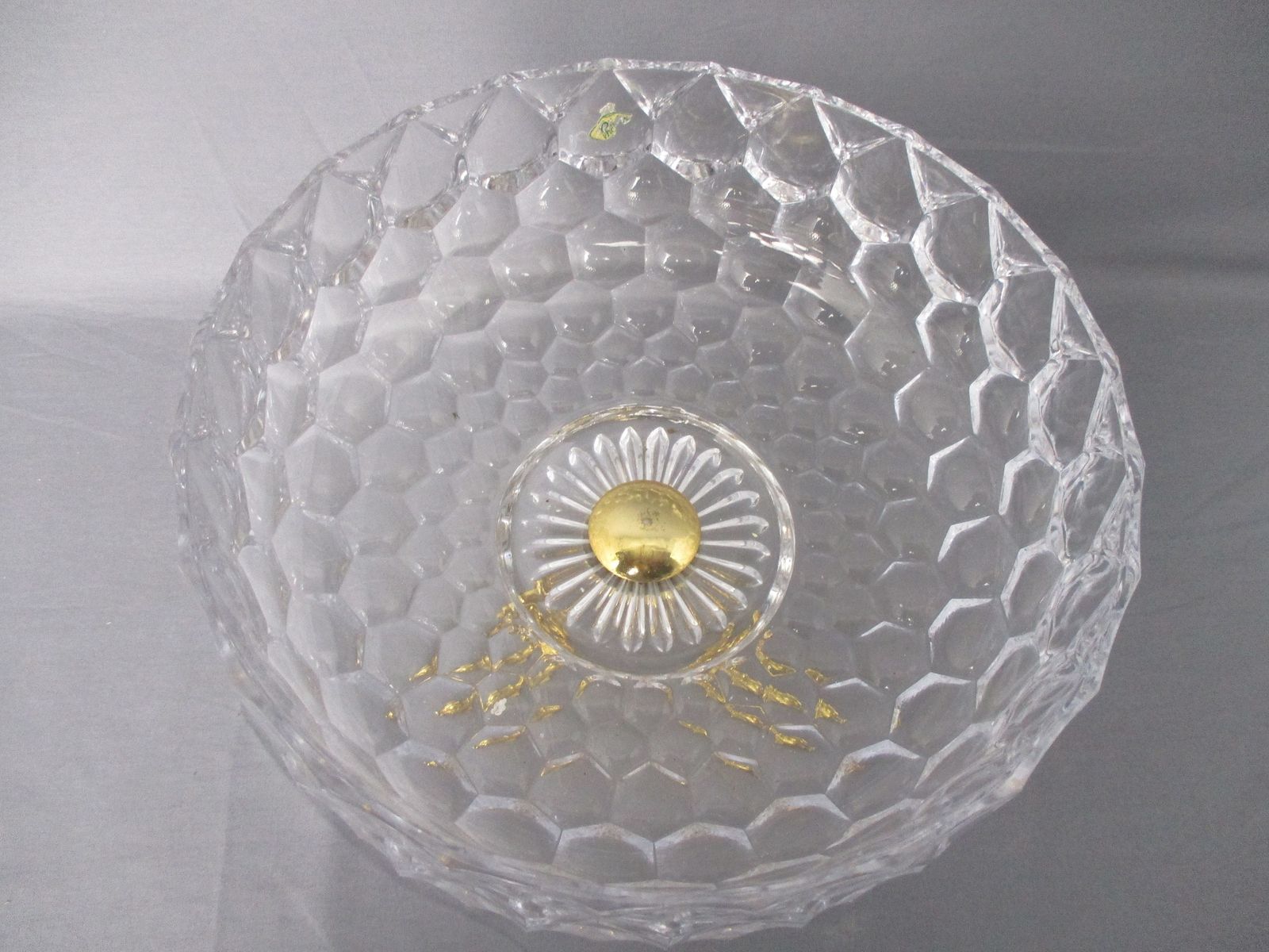 Art Glass Bowl Dish Centerpiece Basket Marked Brass Fish Legs Lovely Hollywood R photo Home Decor