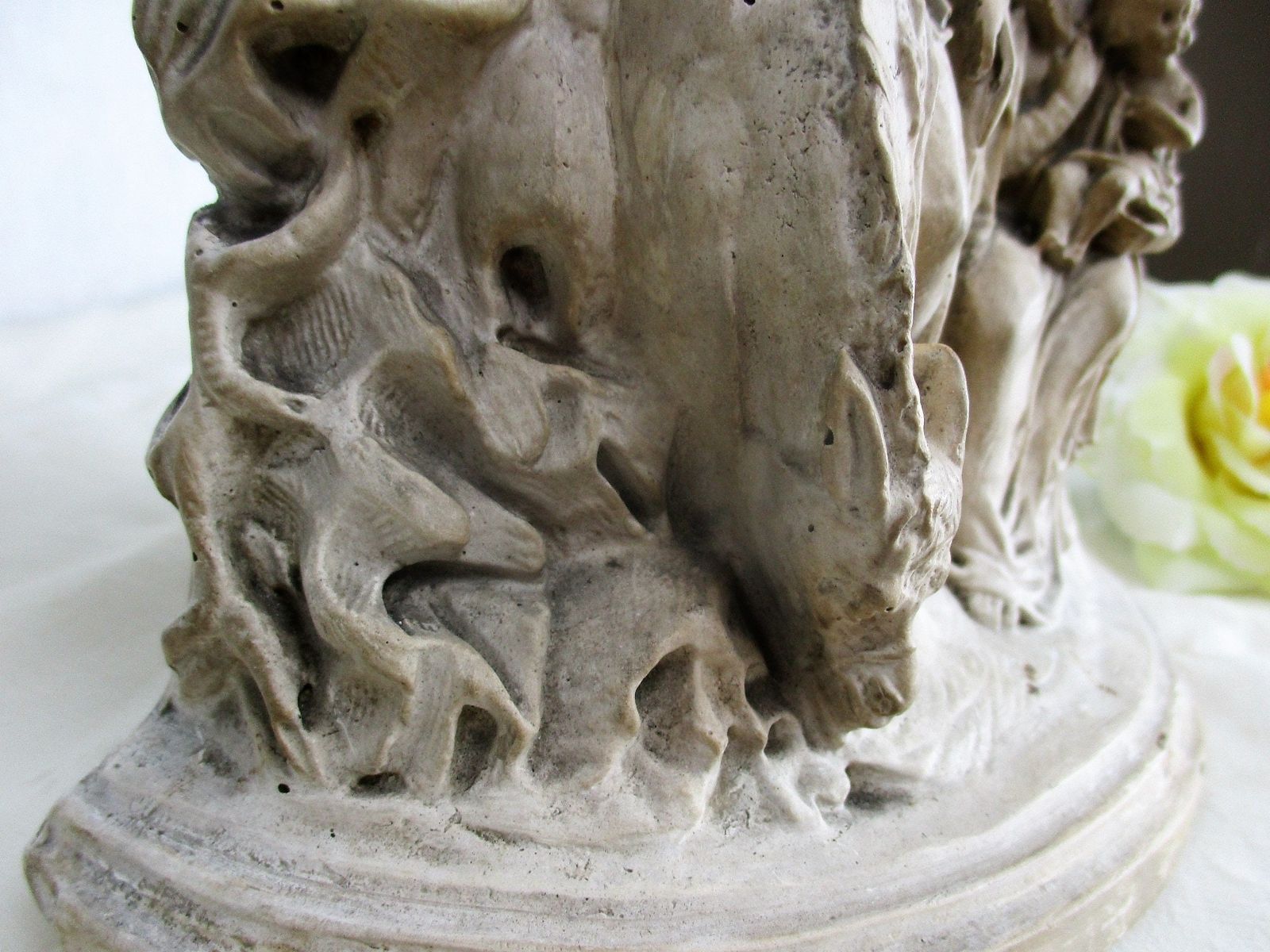 Statue Flight To Egypt Holy Family Angel Gabriel Plaster Gorgeous Htf Collector photo for sale