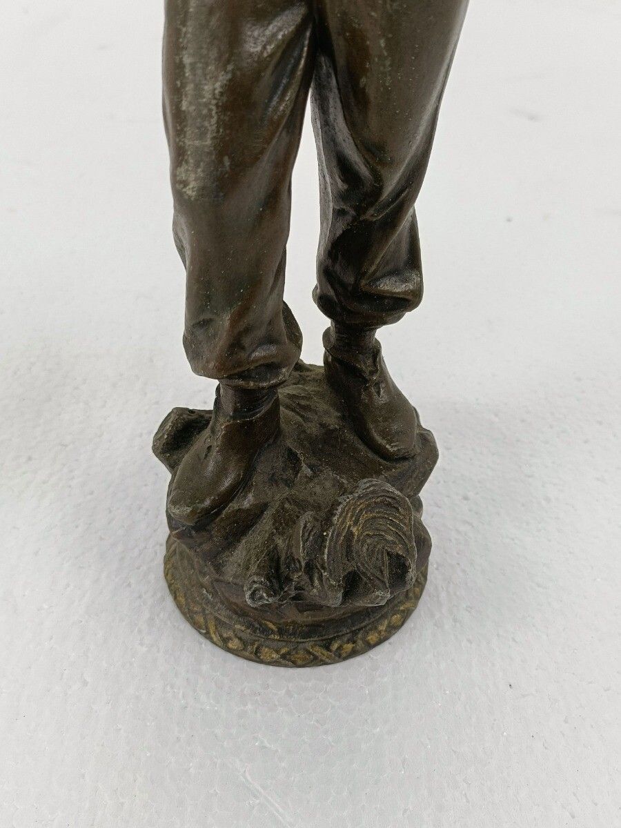 Sculpture Statue Spelter  Lumberjack French Art Deco Figurine photo vinterior