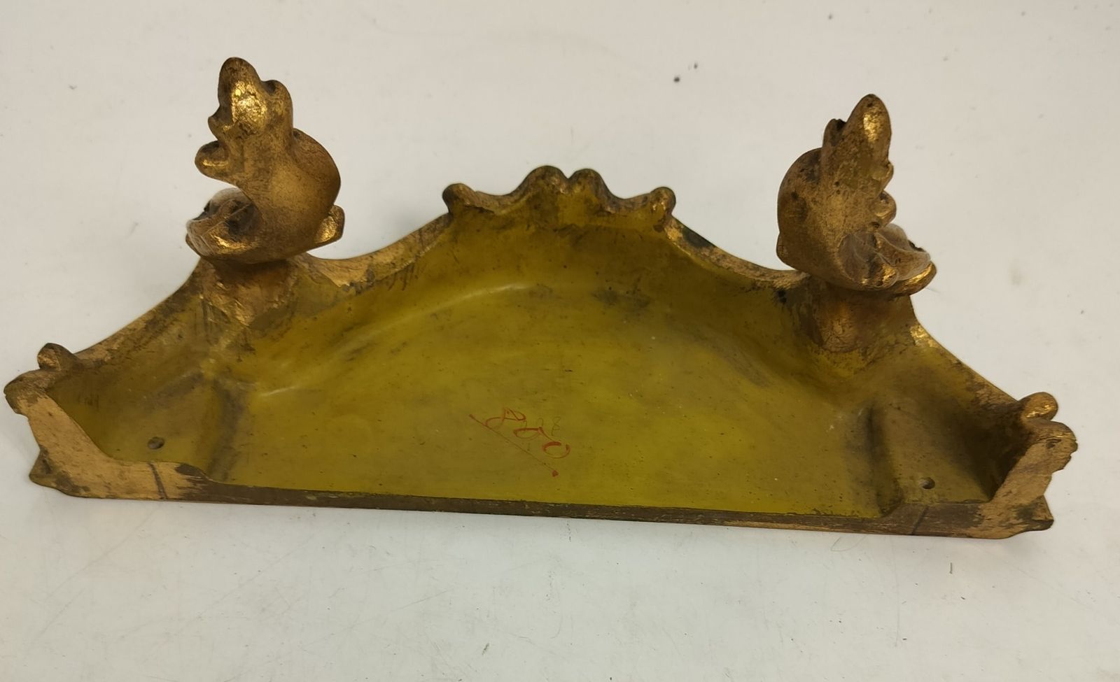 Ornate Wall Mounted Console Mirror Hollywood Regency Gold Gilded Resin Vintage photo vintage