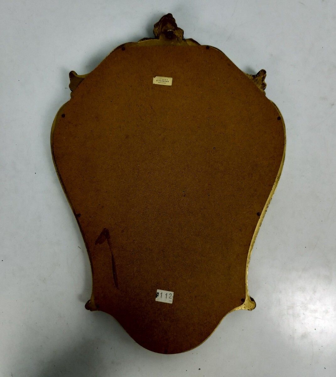 photo furniture Ornate Wall Mounted Console Mirror Hollywood Regency Gold Gilded Resin Vintage