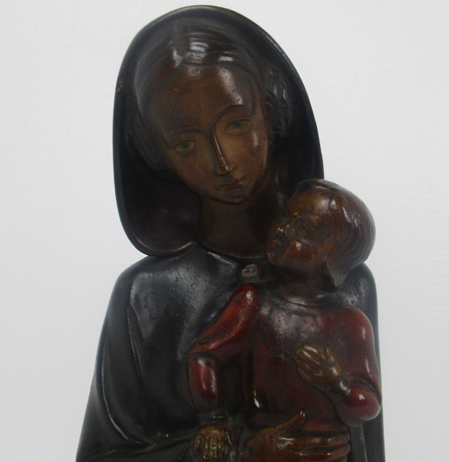 Xl Chapel Virgin Mary Madonna Infant Child Plaster Statue Signed Van Laere 20.66 photo furniture