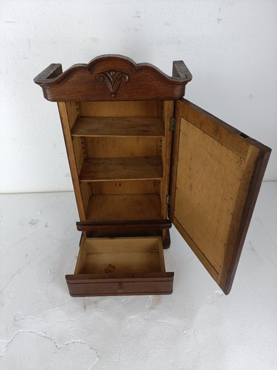 Large Medicine Apothecary Cabinet, Bathroom, Kitchen Carved Wood, Gorgeous, Beve photo 404.0