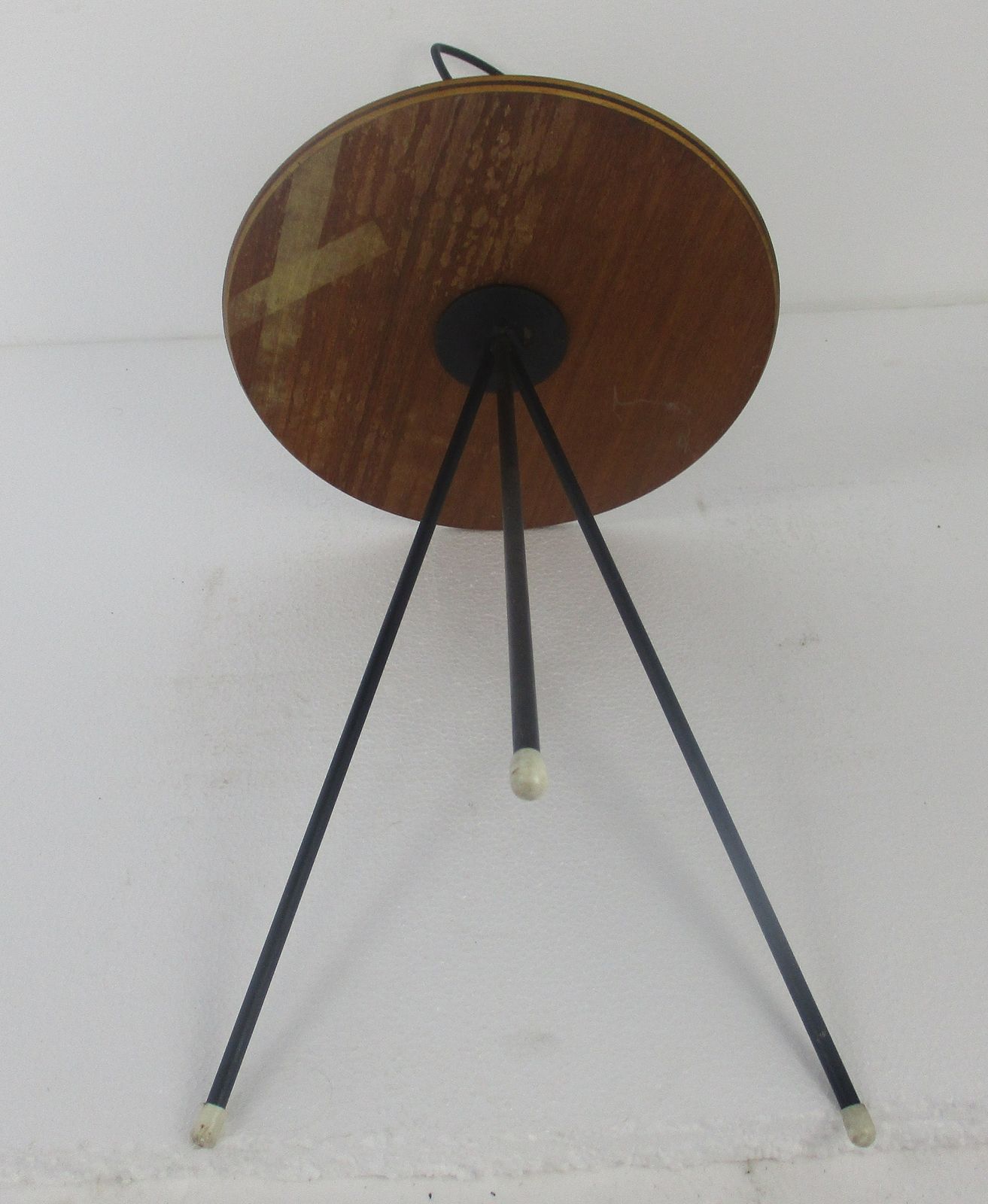 Pedestal Plant Stand Side Occasional Table  Vintage Wood Modernist Tripod Very R photo vintage