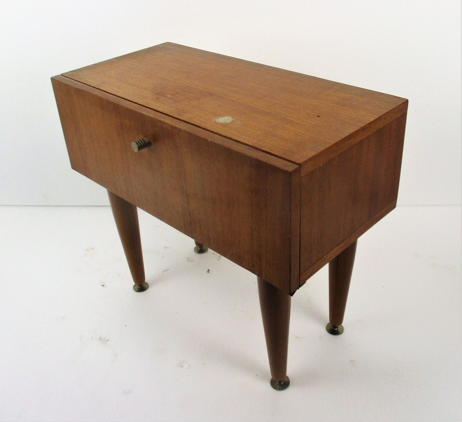 Vintage Nightstand Wood Mid Century Danish Modern Style End Table Commode Retro photo vinterior