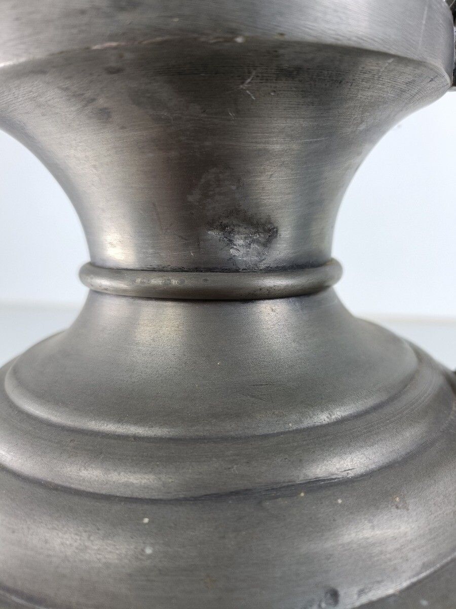 Home Decor Antique Art Nouveau Spelter Gothic Ewer Pitcher Dragon Wooden Handle photo