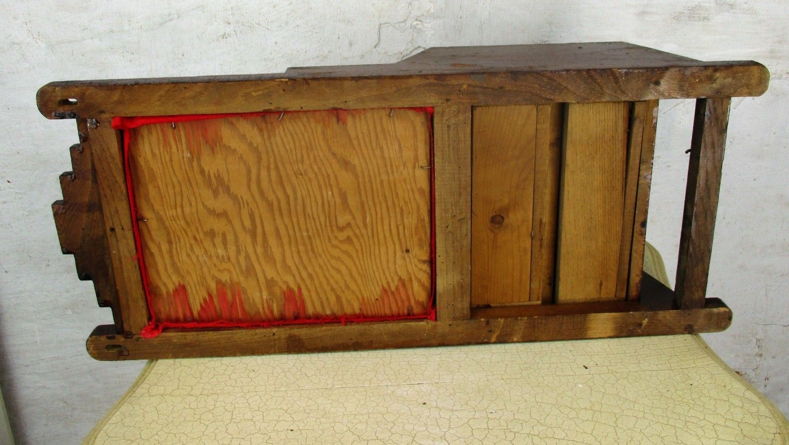photo furniture Vintage Ornate Wooden Kitchen Apothecary Kitchen Wall Cabinet  Wood Hobnails