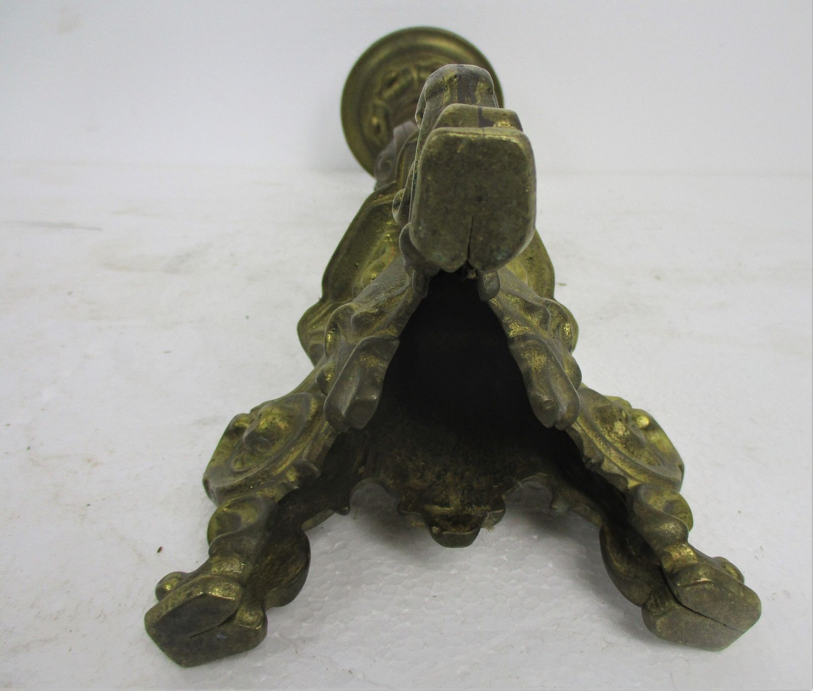 Antique Candle Holder Candle Stick Church  Chapel Altar Monastery Brass Gothic L photo vinterior