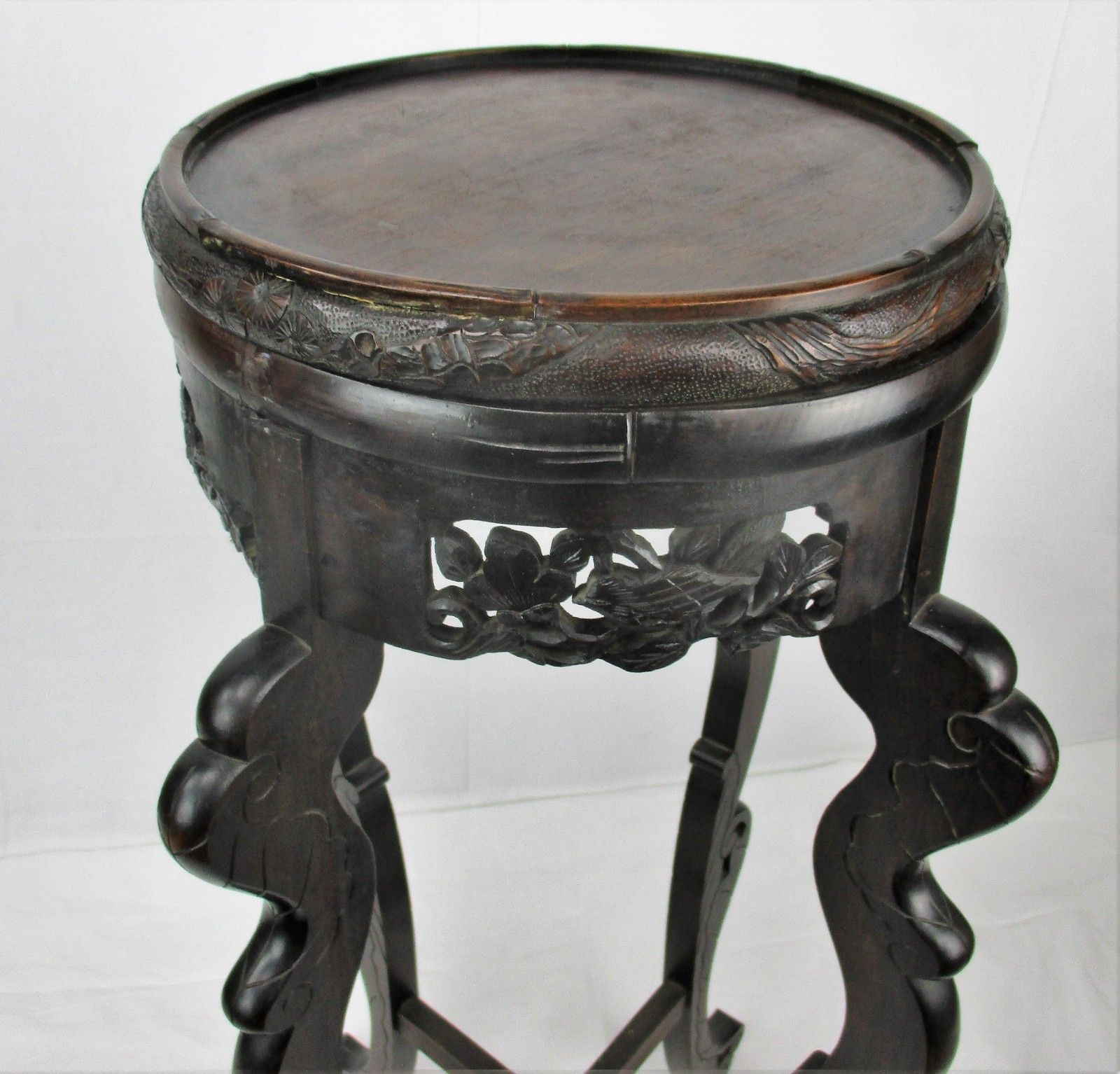Gorgeous Wooden Ornate  Side Display Table Pedestal Plant Stand 33.07" photo for sale