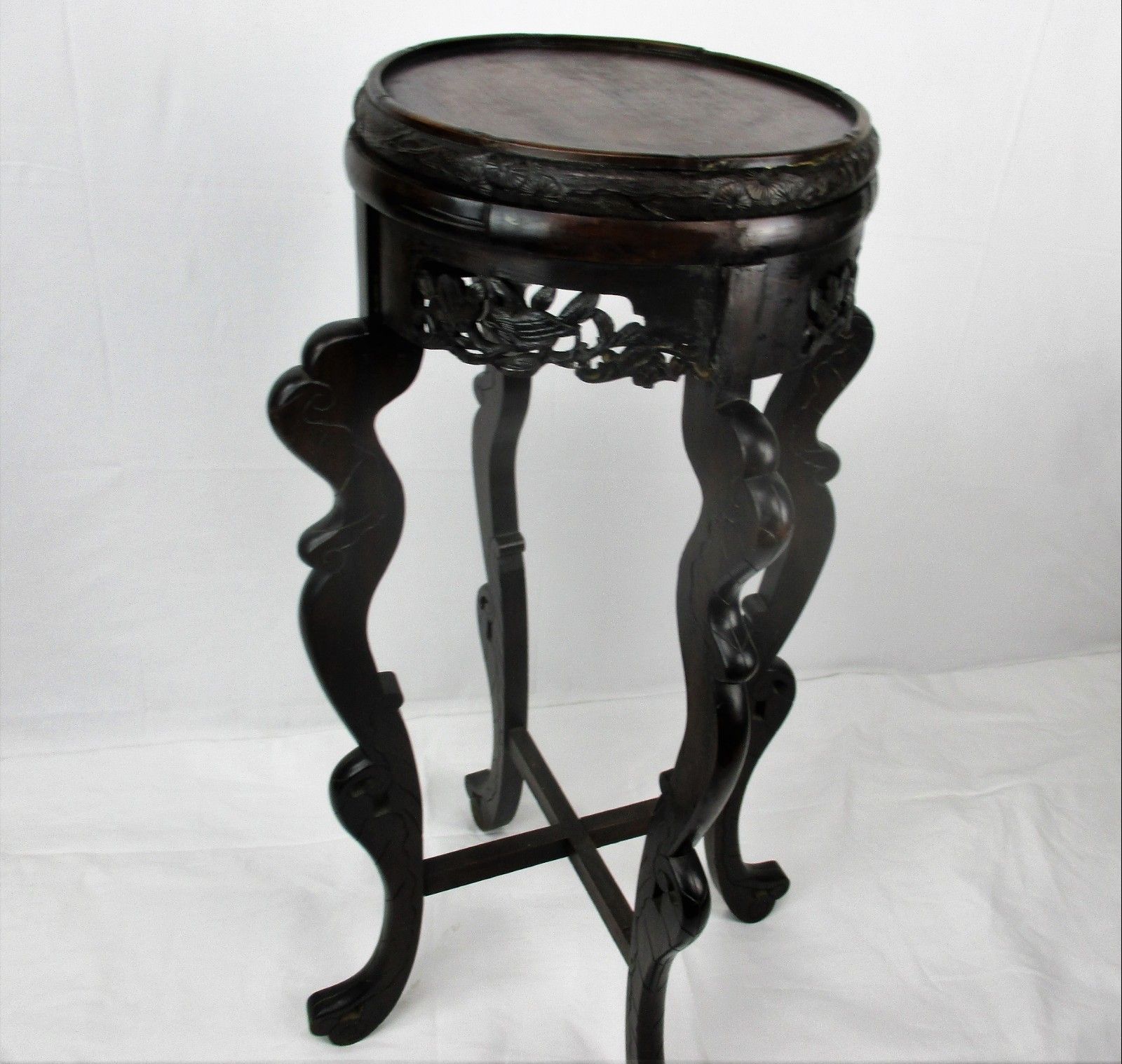 Gorgeous Wooden Ornate  Side Display Table Pedestal Plant Stand 33.07" photo Furniture