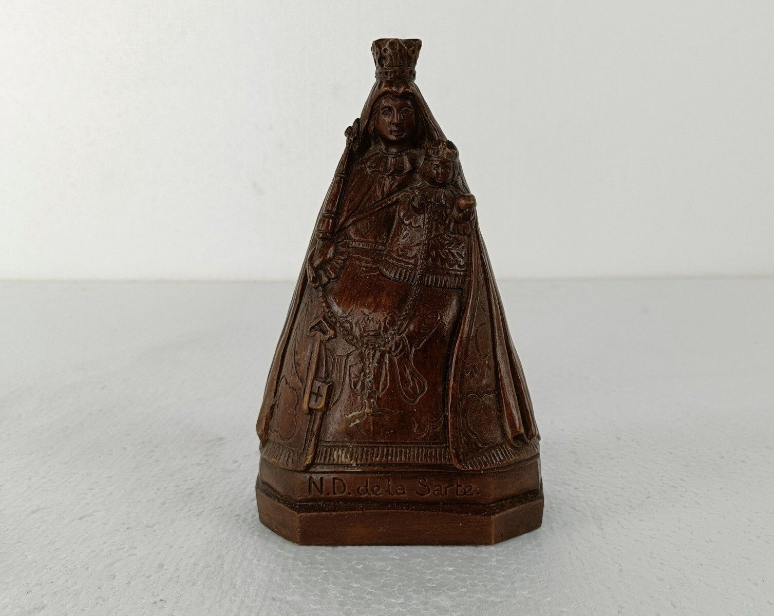 Black Madonna De La Sarte Virgin Mary Notre Dame Resin Polychrome Rare Collector photo furniture