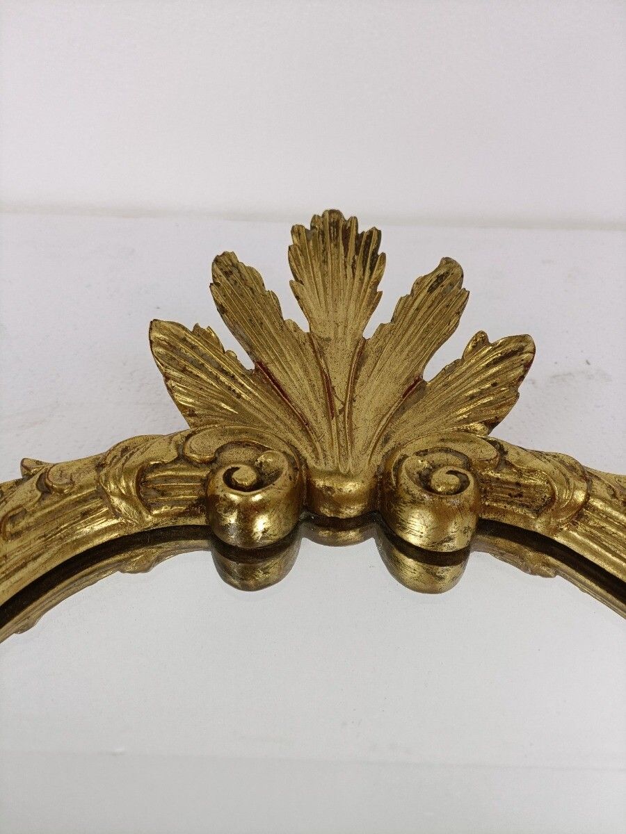 Ornate Mirror Resine Gold Gilded Ornate Hollywood Regency Style Shell photo 244.0